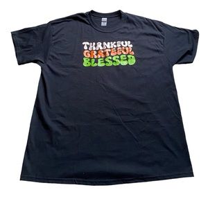 Retro Thankful Grateful Blessed Women’s Black Graphic T-shirt